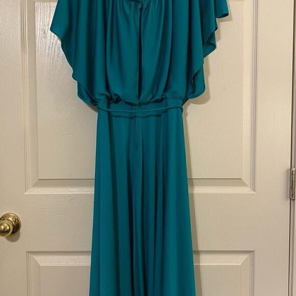 Vintage Green Angel Sleeve 70s Dress - Picture 8 of 8